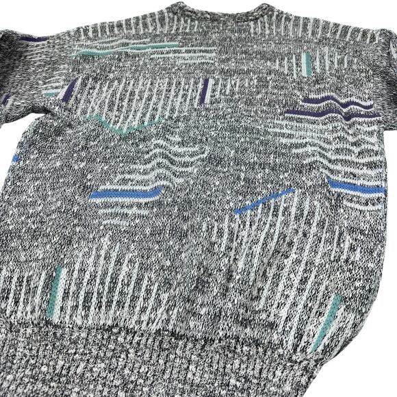 Michael Gerald Mens Vintage 90s Cotton Blend Grandpa Sweater Sz M Made in Korea - Picture 4 of 10